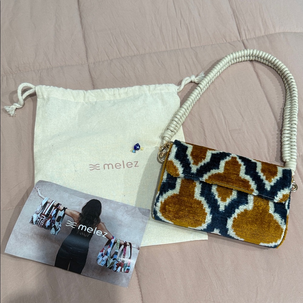Women's Patterned Bag - Blue and Brown